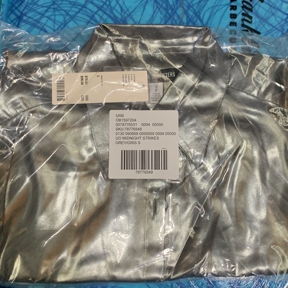 Urban Outfitters UO Midnight Strikes Metallic Mini Dress in Grey NWT size S - Picture 8 of 9